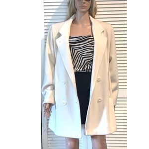 Vintage Ivory Wool Double breasted Coat Women’s Size 14